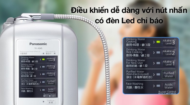máy lọc nước ion kiềm panasonic tk-as45-zex 3 điện cực