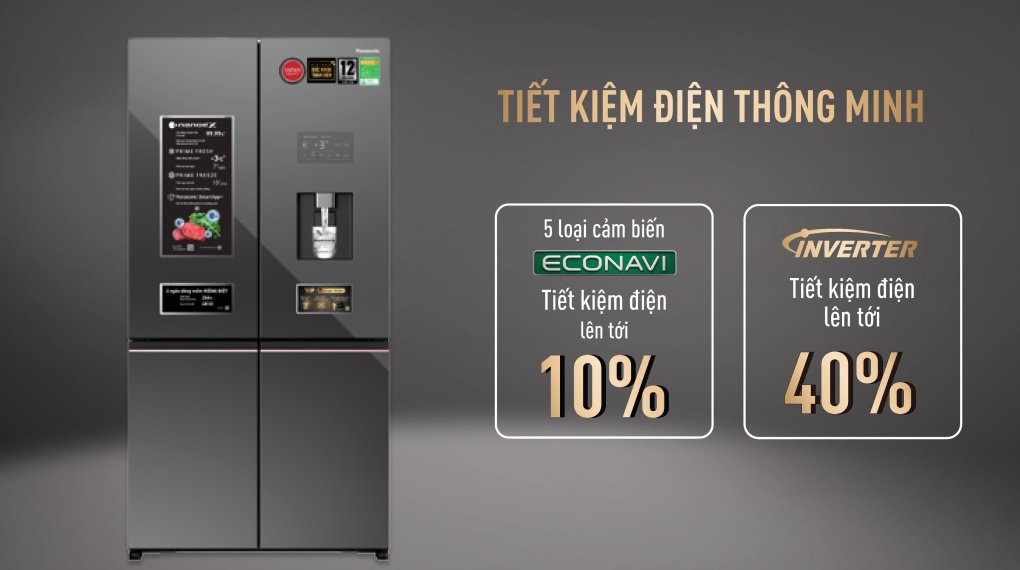 tủ lạnh panasonic inverter 621 lít prime+ edition multi door nr-xy680ymmv