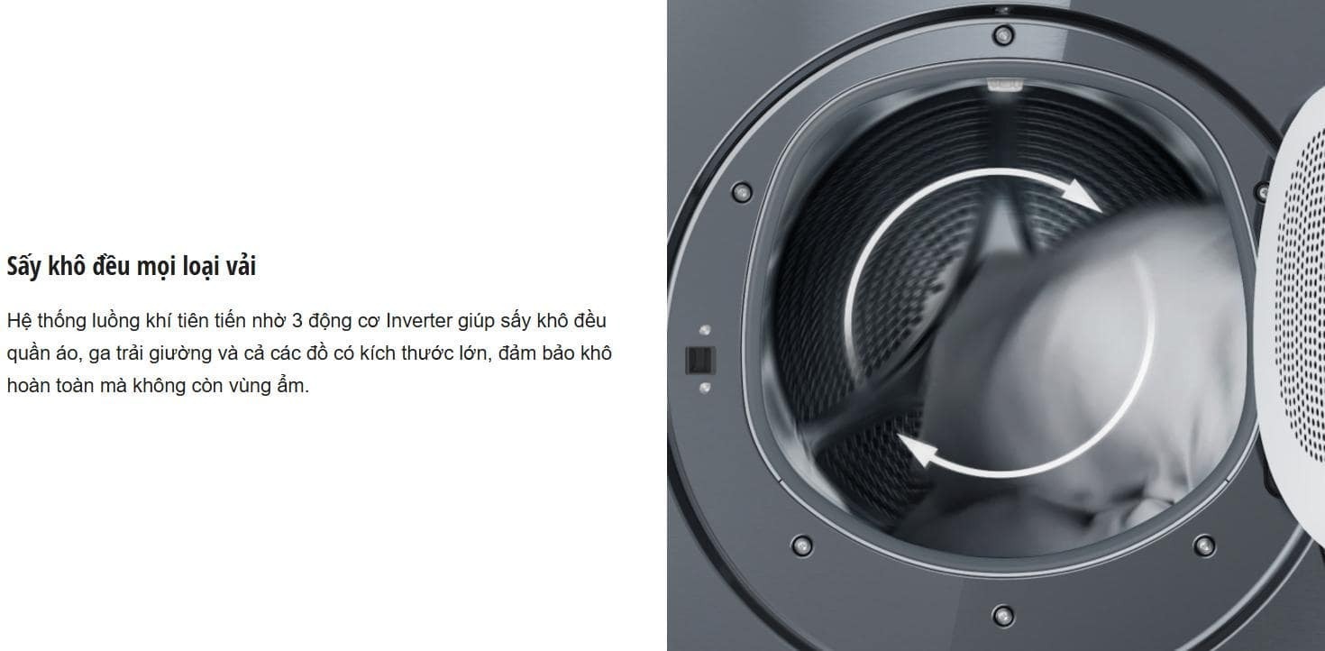 máy sấy bơm nhiệt panasonic 10.5 kg nh-xv21x1avt