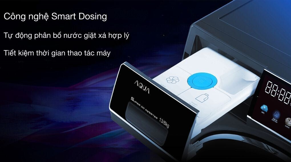 máy giặt sấy aqua inverter giặt 13 kg - sấy 8 kg aqd-dh1300h ps