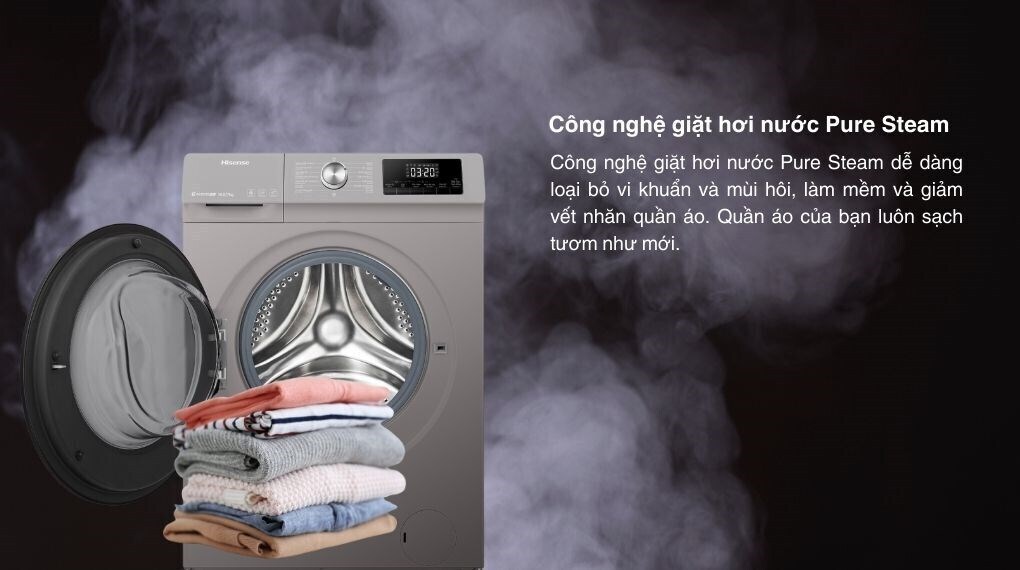 máy giặt sấy hisense inverter giặt 10.5 kg - sấy 7 kg wdqa1043bt