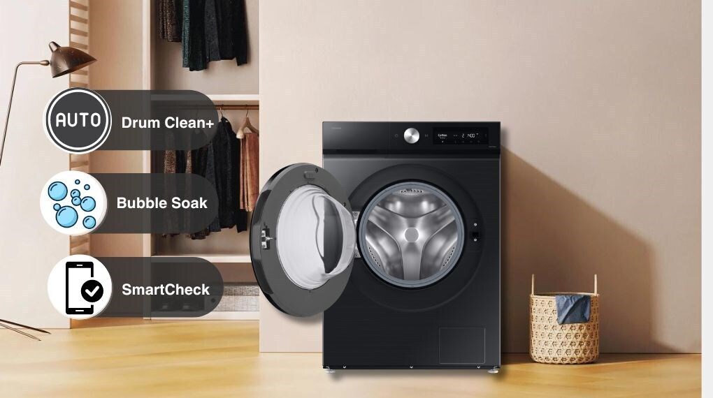 máy giặt sấy samsung bespoke inverter giặt 12 kg - sấy 7 kg wd12db7b85gbsv