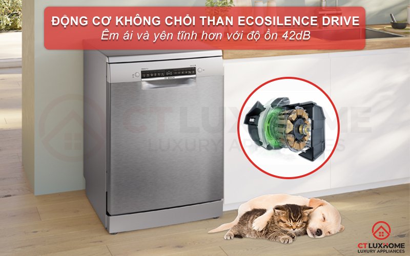 máy rửa bát độc lập bosch sms4emi01e serie 4 14 bộ