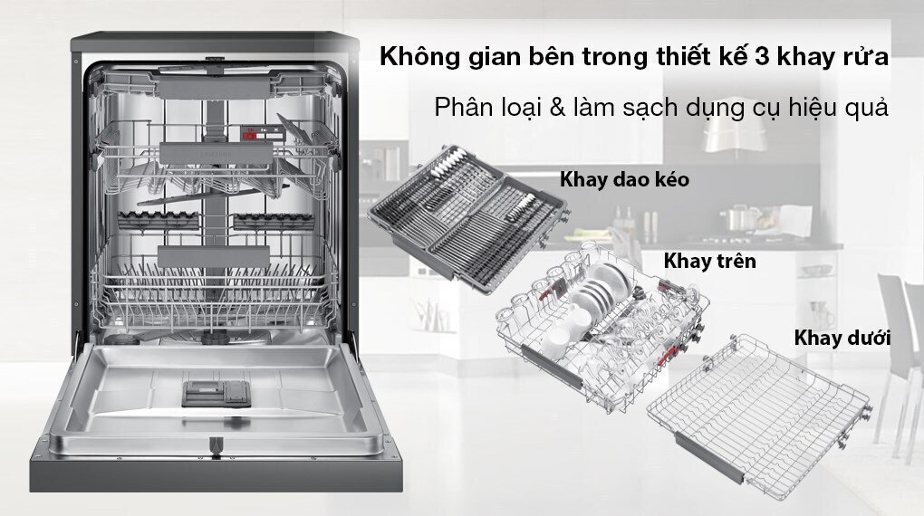 máy rửa chén độc lập samsung dw60cg550fsgsv