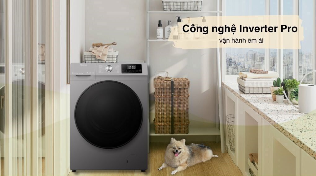 máy giặt sấy hisense inverter giặt 10.5 kg - sấy 7 kg wdqa1043bt