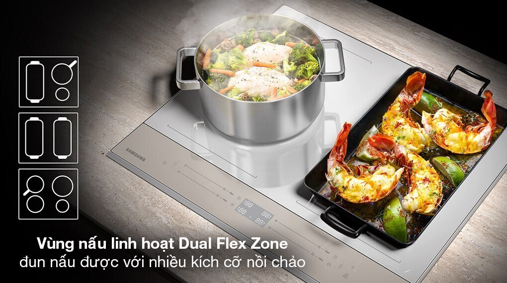bếp từ 4 vùng nấu samsung bespoke nz64b5067yy/sv