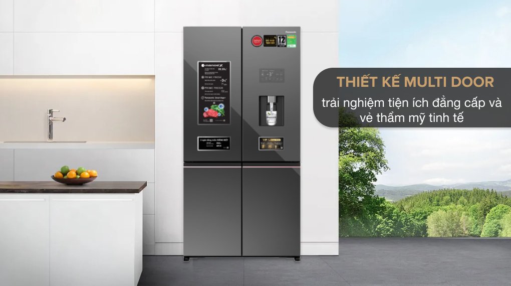 tủ lạnh panasonic inverter 621 lít prime+ edition multi door nr-xy680ymmv