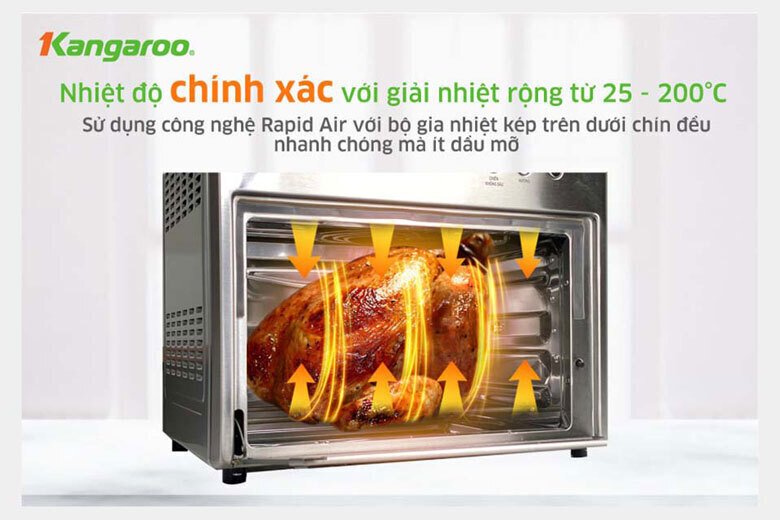 lò chiên không dầu 15 lít kangaroo kg15af3a