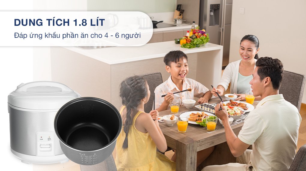 nồi cơm nắp gài panasonic 1.8 lít sr-mvn18lrax