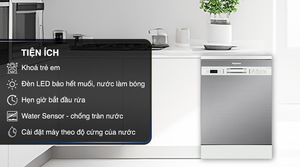 máy rửa chén độc lập nagakawa nk15d03m