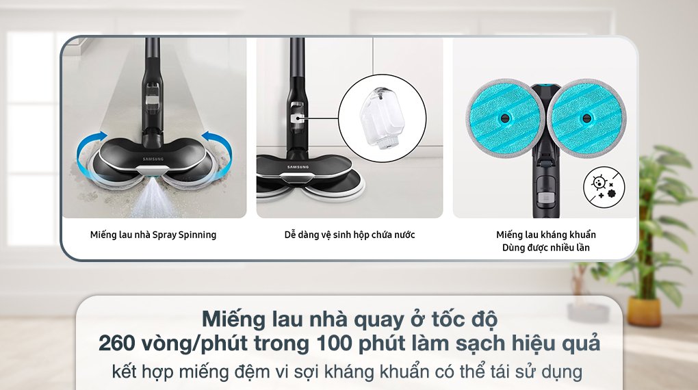 máy hút bụi lau nhà samsung bespoke vs20a95993b/sv