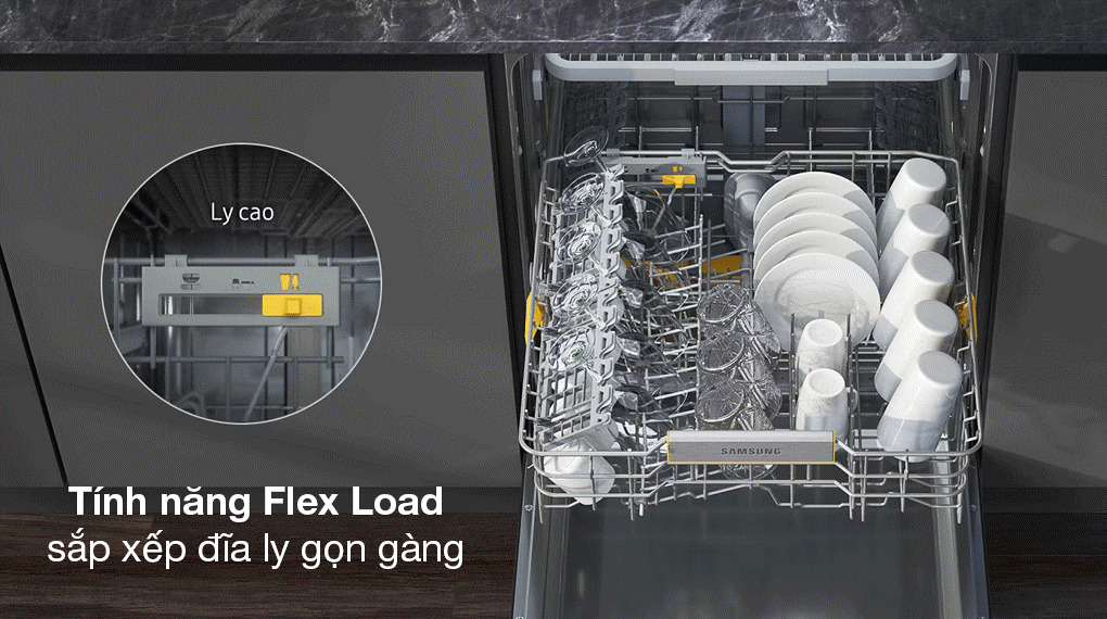 máy rửa chén độc lập samsung bespoke dw60cb750fapsv