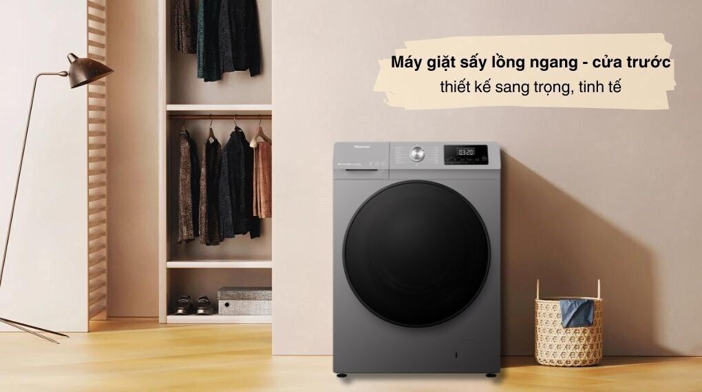 máy giặt sấy hisense inverter giặt 10.5 kg - sấy 7 kg wdqa1043bt