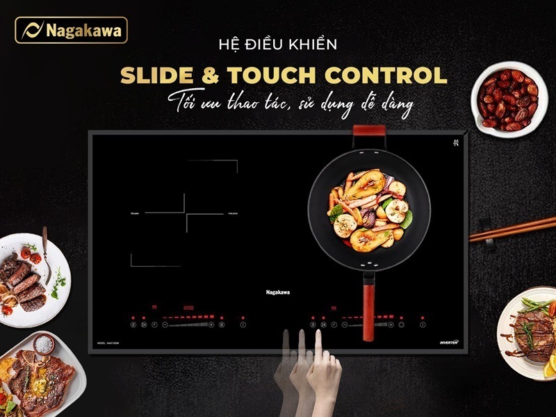bếp đôi 1 điện từ 1 hồng ngoại nagakawa nag1252m