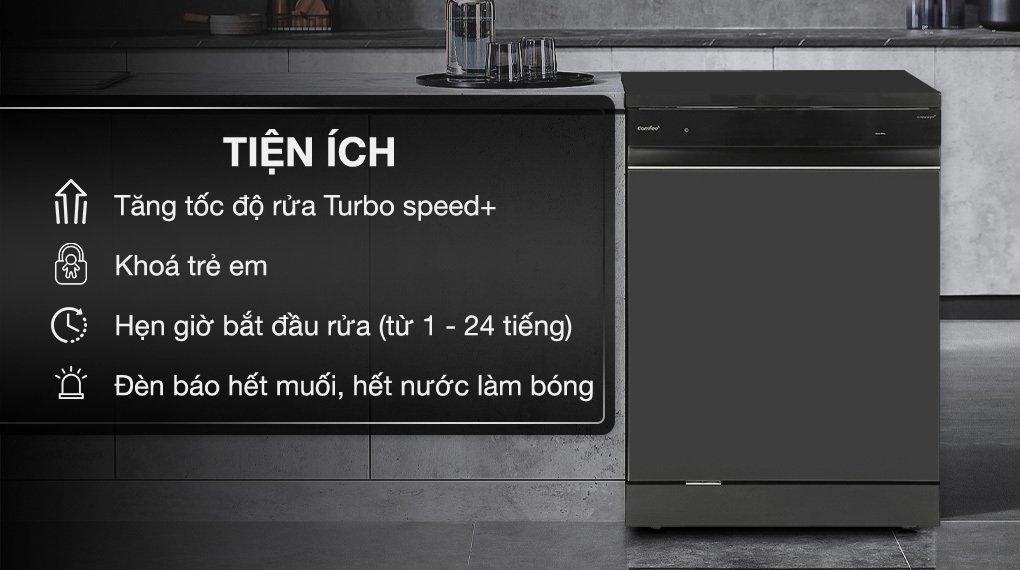 máy rửa chén độc lập comfee cdwef1533gb