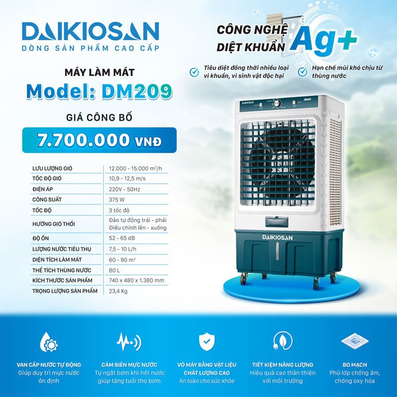 quạt làm mát daikiosan dm209