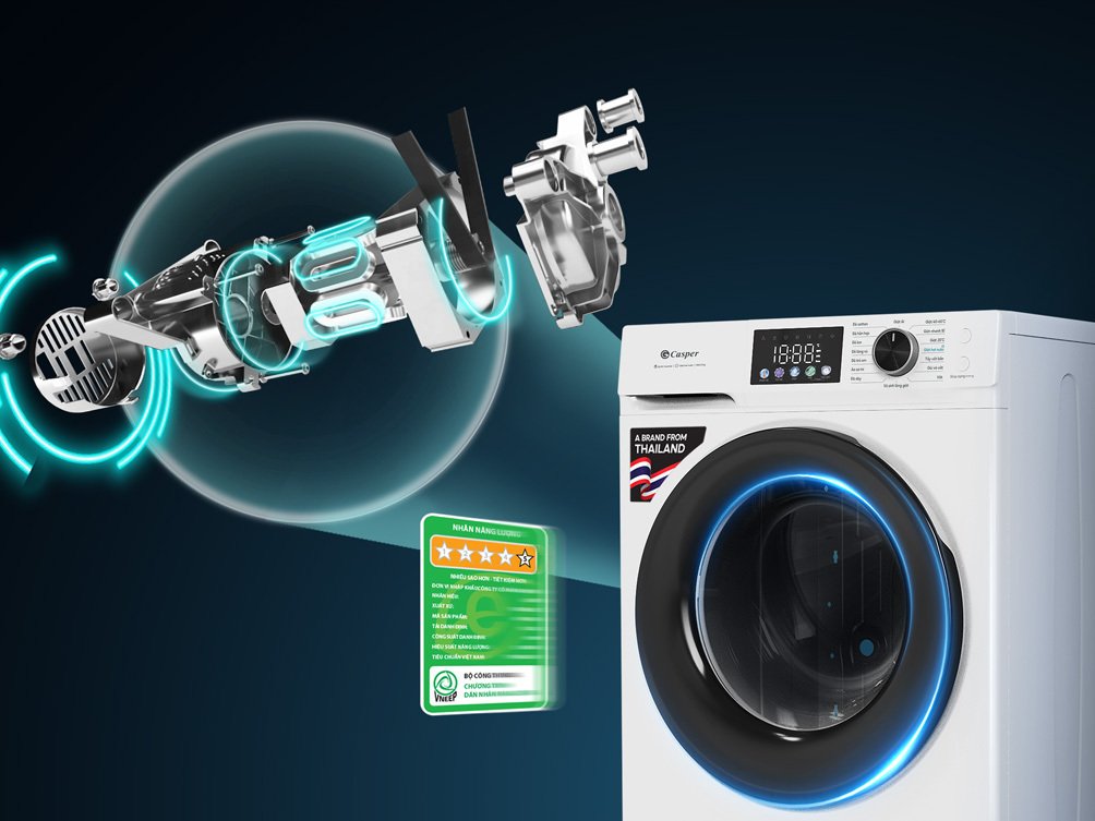 máy giặt casper prowash inverter 8 kg wf-d8vwr1