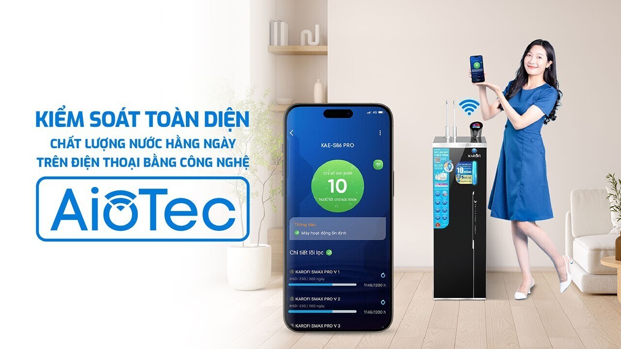 máy lọc nước nóng lạnh hydro-ion kiềm karofi kae-s86 pro
