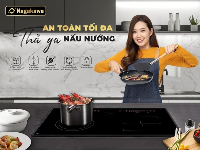 bếp đôi 1 điện từ 1 hồng ngoại nagakawa nag1252m