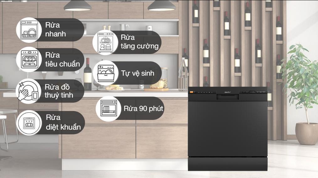 máy rửa chén độc lập comfee cdw-8f60rb