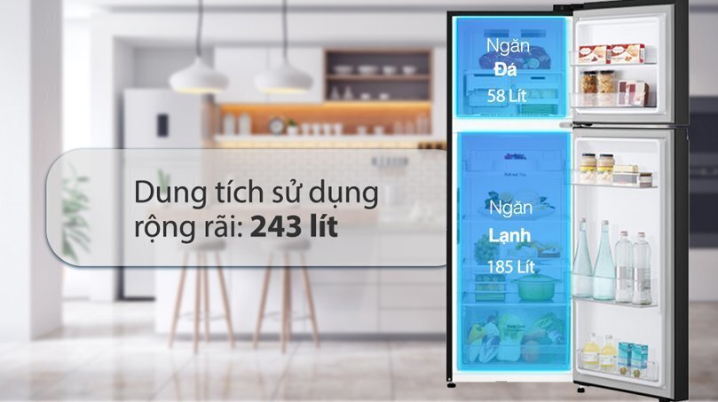 tủ lạnh lg inverter 266 lít ltb26blm