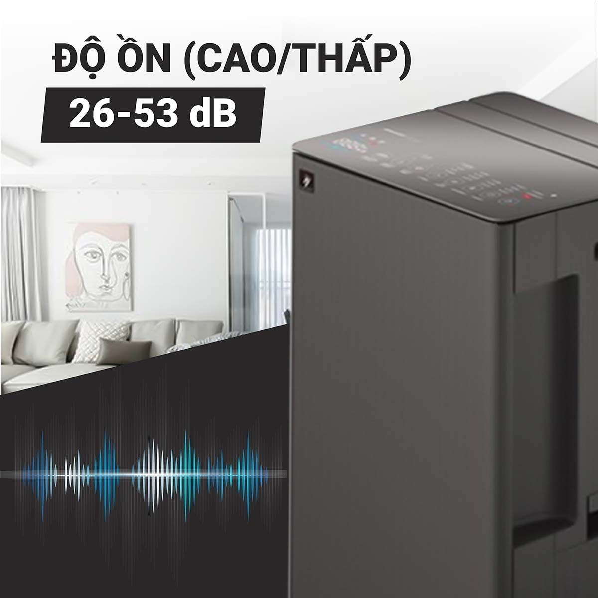 máy hút ẩm kết hợp lọc khí 30l sharp dw-t30fv-h