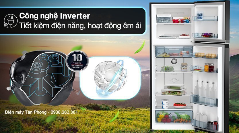 tủ lạnh hitachi inverter 344 lít hrtn6379sgbkvn