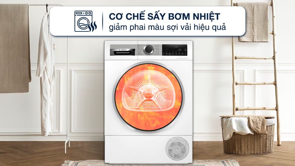 máy sấy bơm nhiệt bosch 9 kg wqg24570sg
