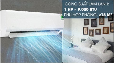 máy lạnh midea 9.000btu msafii-10crn8