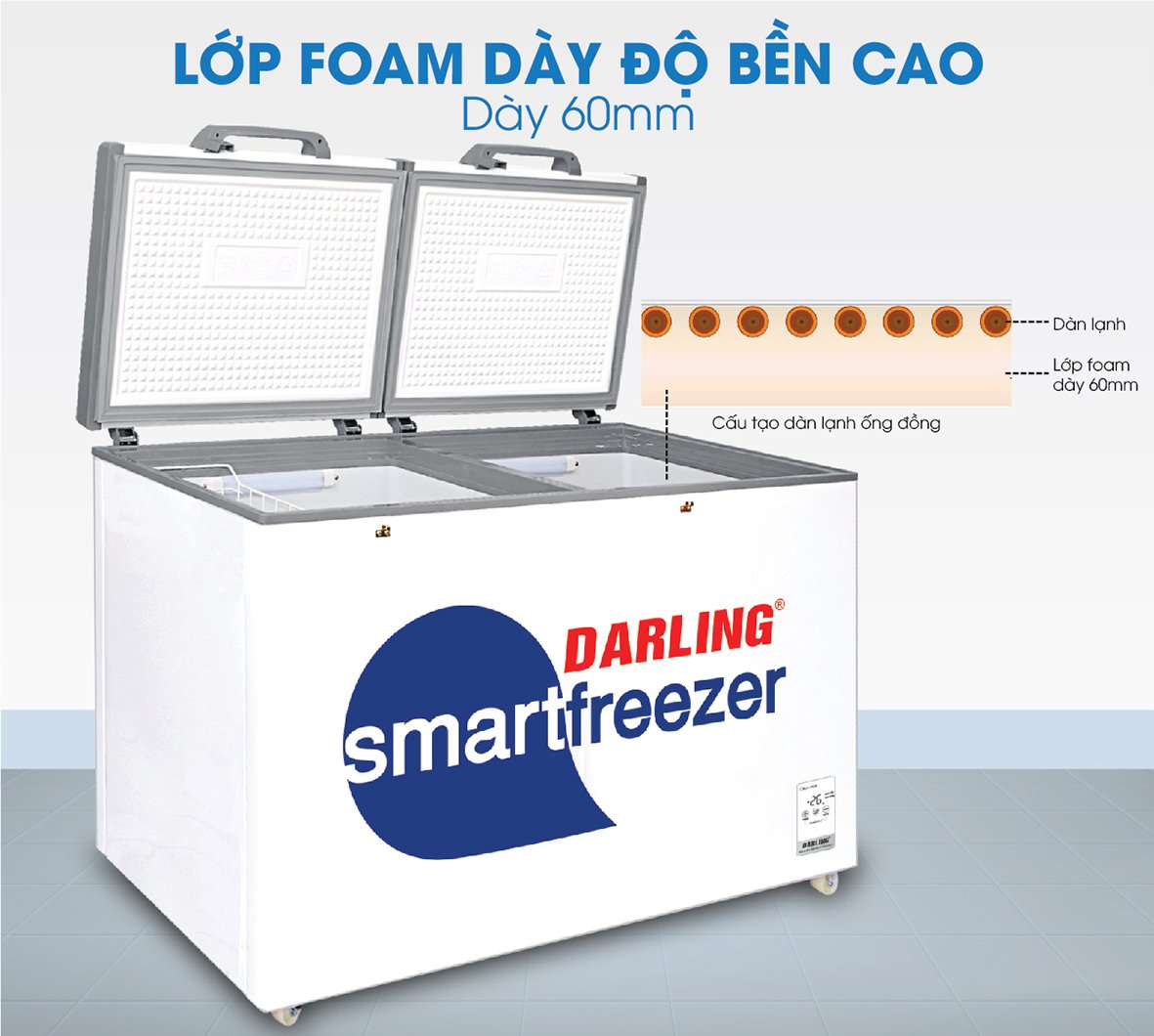 tủ đông mát darling 370 lít dmf-3699ws-4
