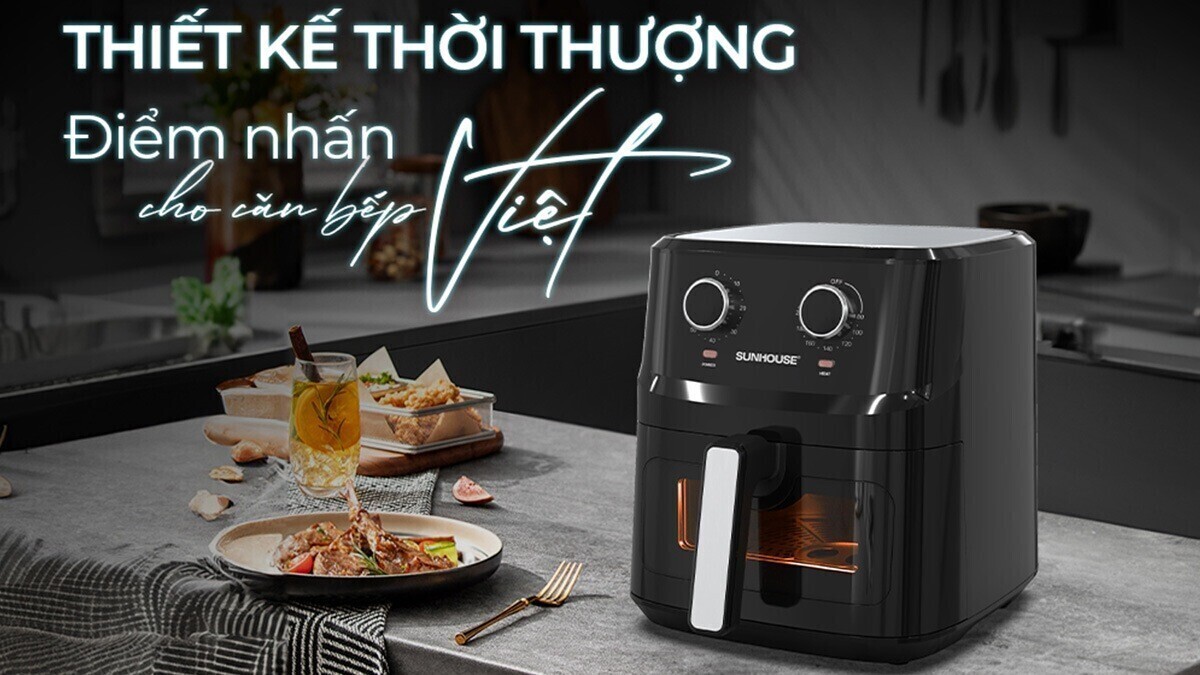 nồi chiên không dầu 6,5l sunhouse shd4030