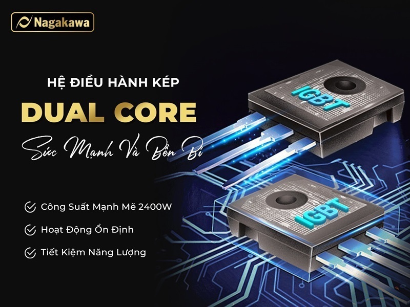 bếp đôi 1 điện từ 1 hồng ngoại nagakawa nag1252m