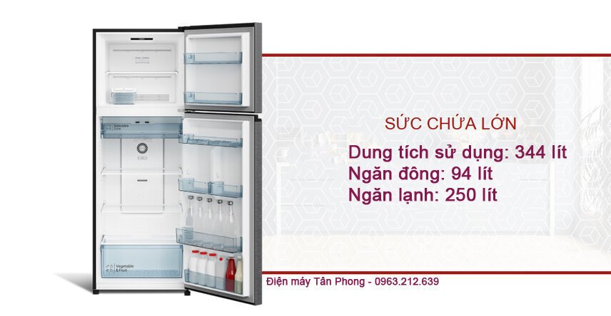 tủ lạnh hitachi inverter 344 lít hrtn6379sgbkvn