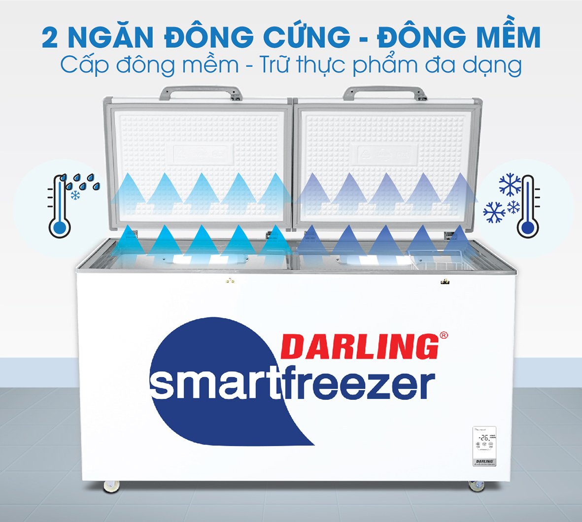 tủ đông mát darling 370 lít dmf-3699ws-4