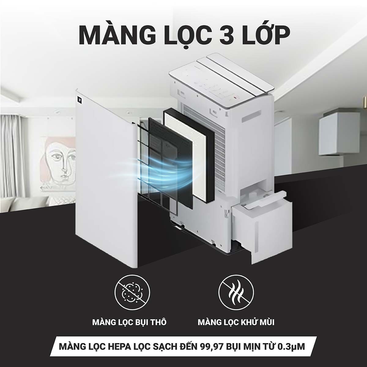 máy hút ẩm kết hợp lọc khí 30l sharp dw-t30fv-w