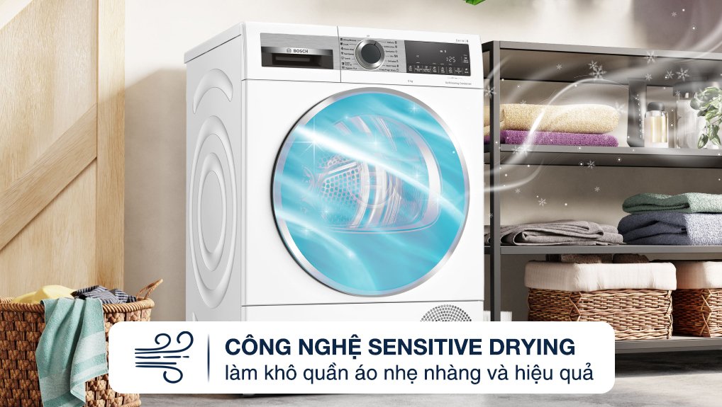 máy sấy bơm nhiệt bosch 9 kg wqg24570sg