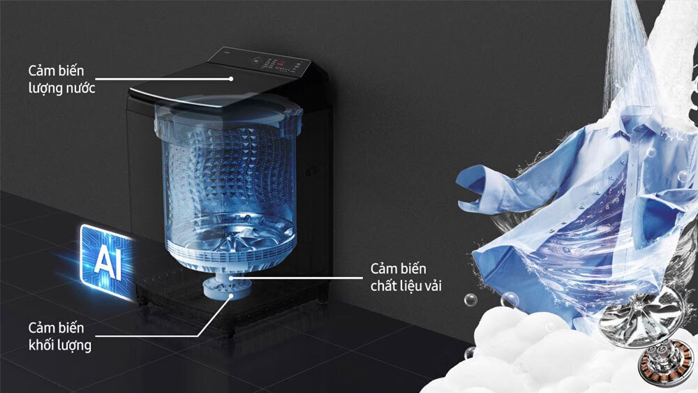 máy giặt bespoke samsung ecobubble inverter 21kg wa80f21b9bsv