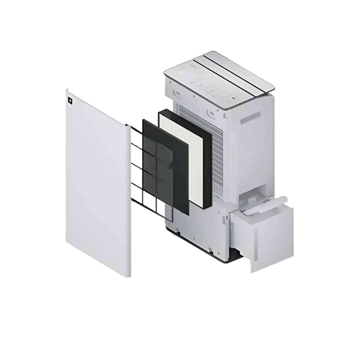 máy hút ẩm kết hợp lọc khí 30l sharp dw-t30fv-w