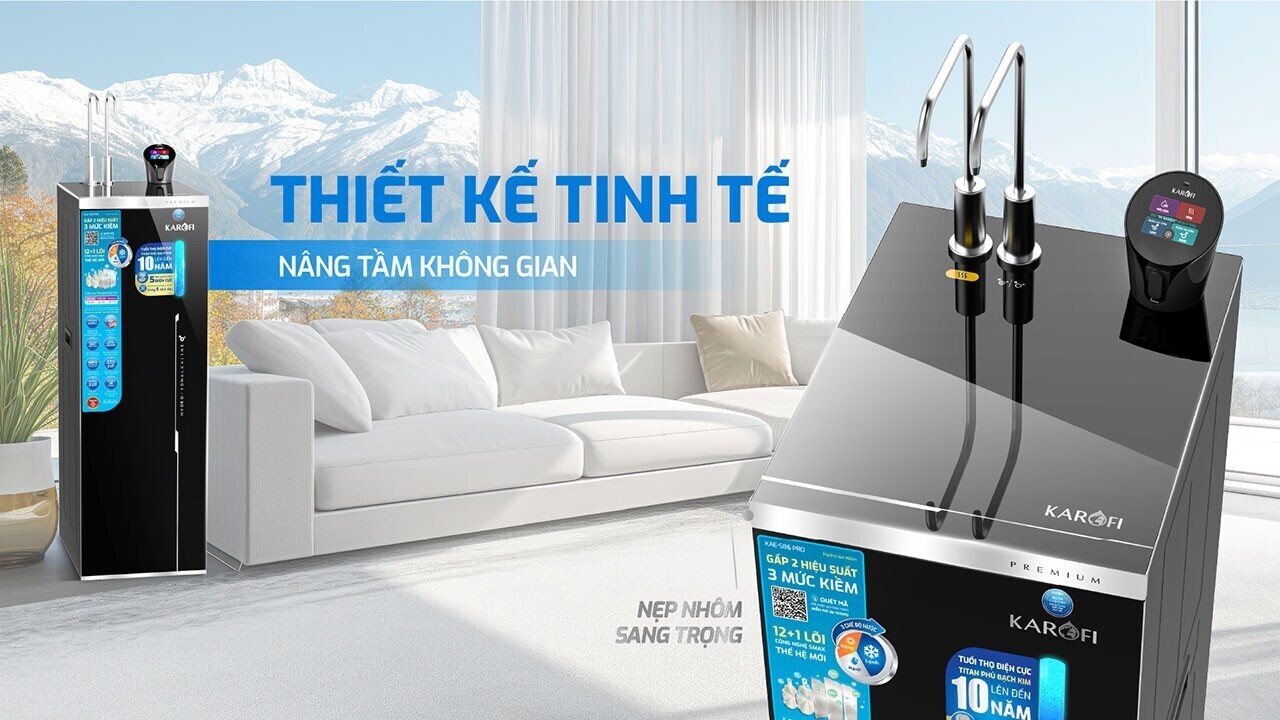 máy lọc nước nóng lạnh hydro-ion kiềm karofi kae-s86 pro