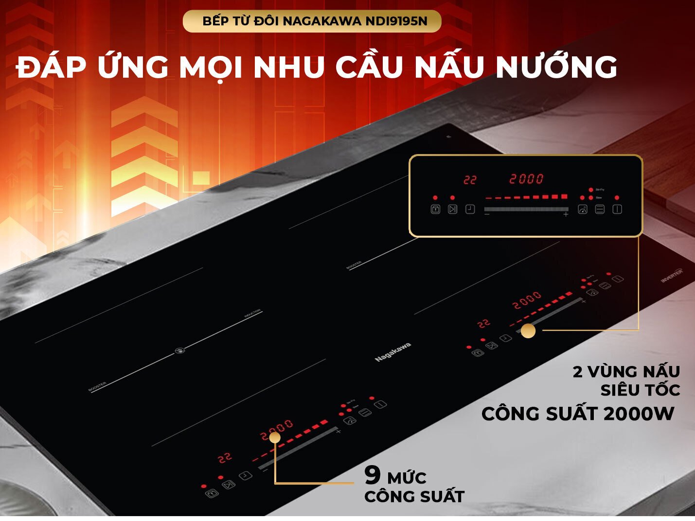 bếp điện từ đôi nagakawa ndi9194