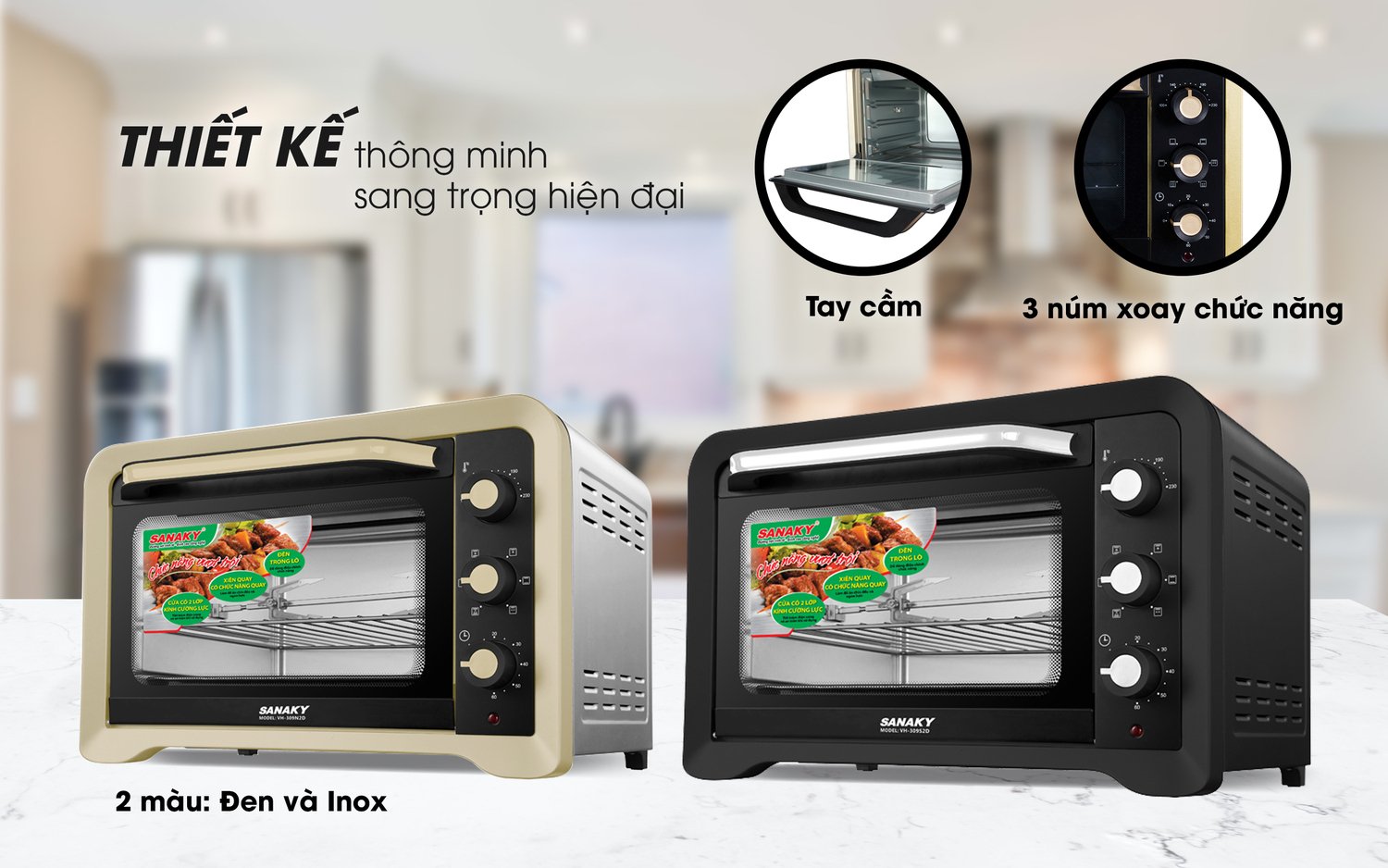 lò nướng sanaky 30 lít ln.vh309s2d