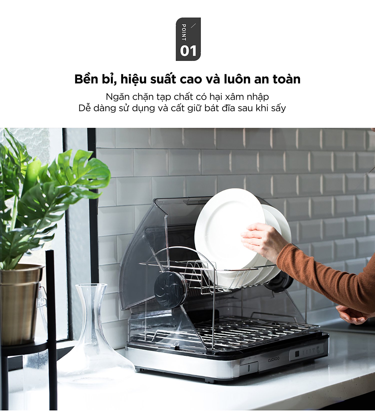 máy sấy bát điện tử 40 lít cuckoo cdd-a9010