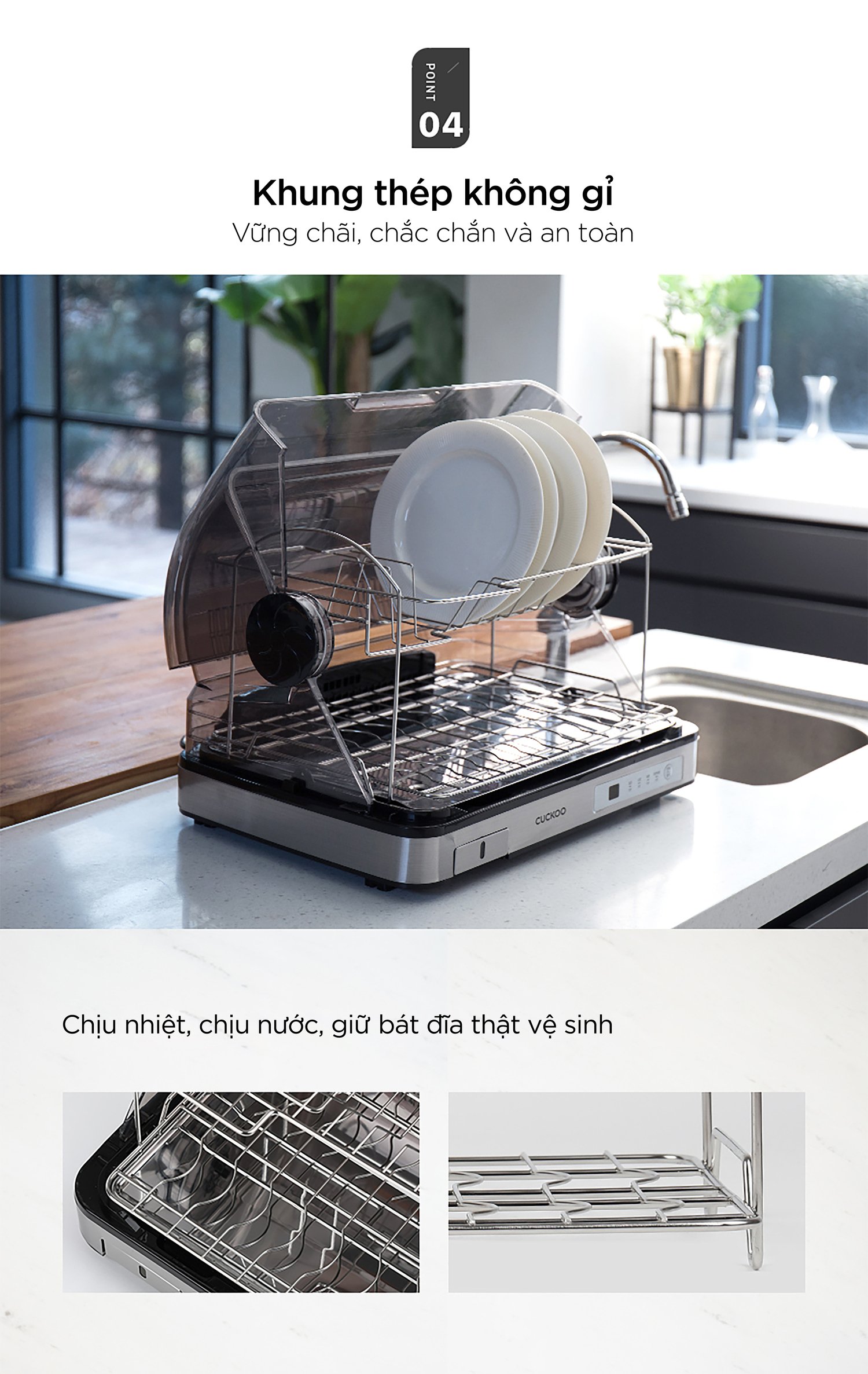 máy sấy bát điện tử 40 lít cuckoo cdd-a9010