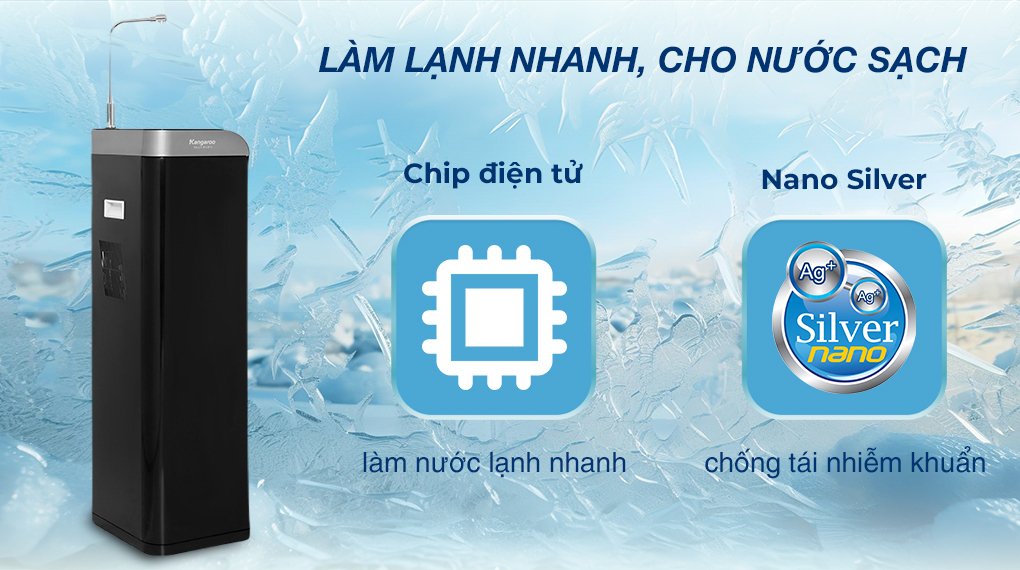 máy lọc nước ro hydrogen nguội lạnh kangaroo waterfall kg100ew 7 lõi