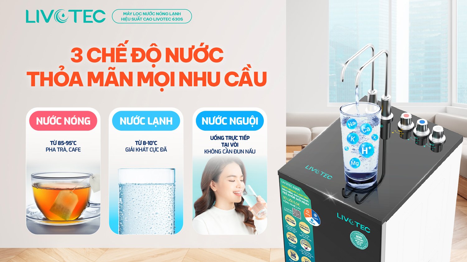 máy lọc nước nóng lạnh livotec 630s
