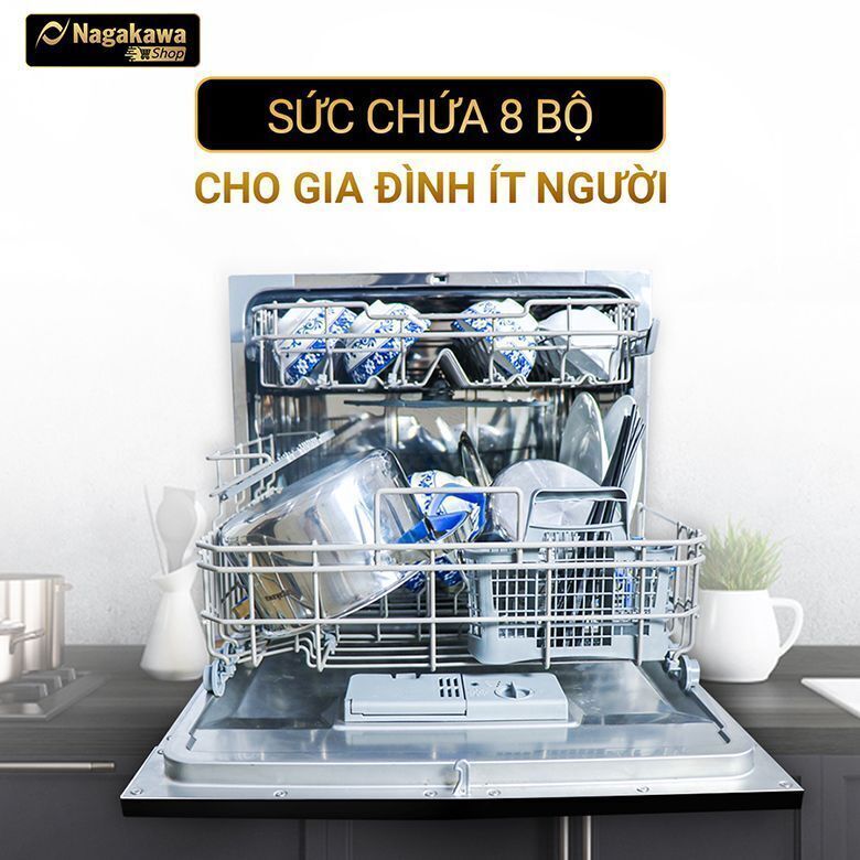 máy rửa bát nagakawa nk8d01m rửa 8 bộ