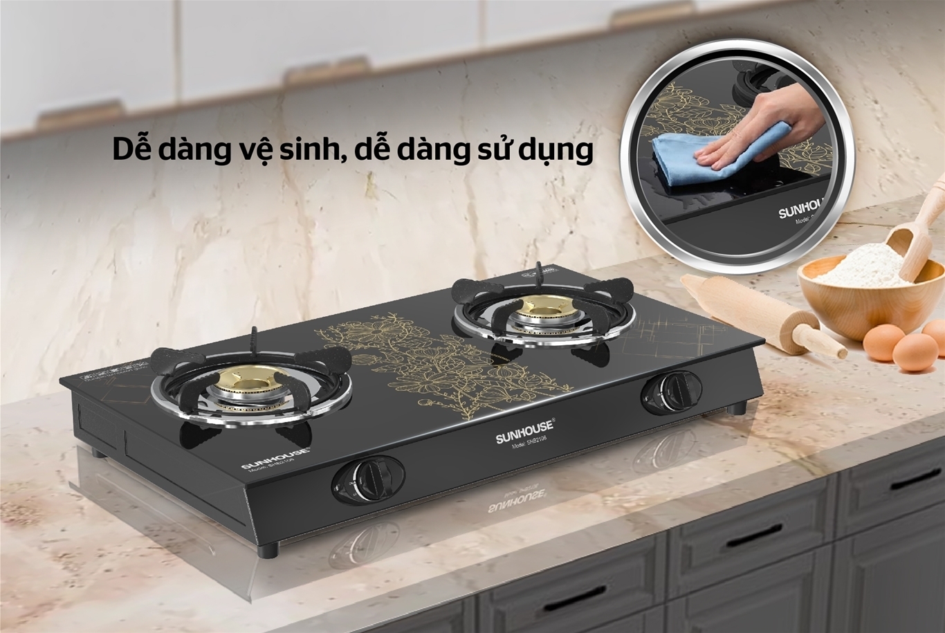 bếp gas dương kính sunhouse shb2106