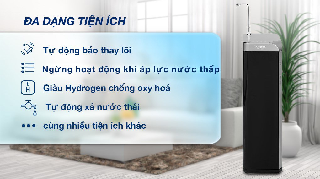 máy lọc nước ro hydrogen nguội lạnh kangaroo waterfall kg100ew 7 lõi