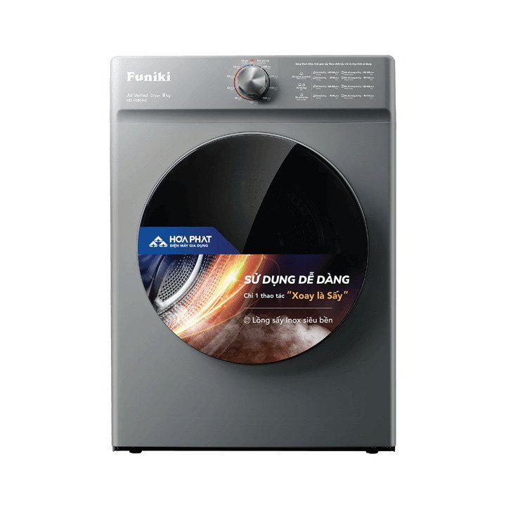 máy sấy thông hơi funiki hdv680ag 8kg