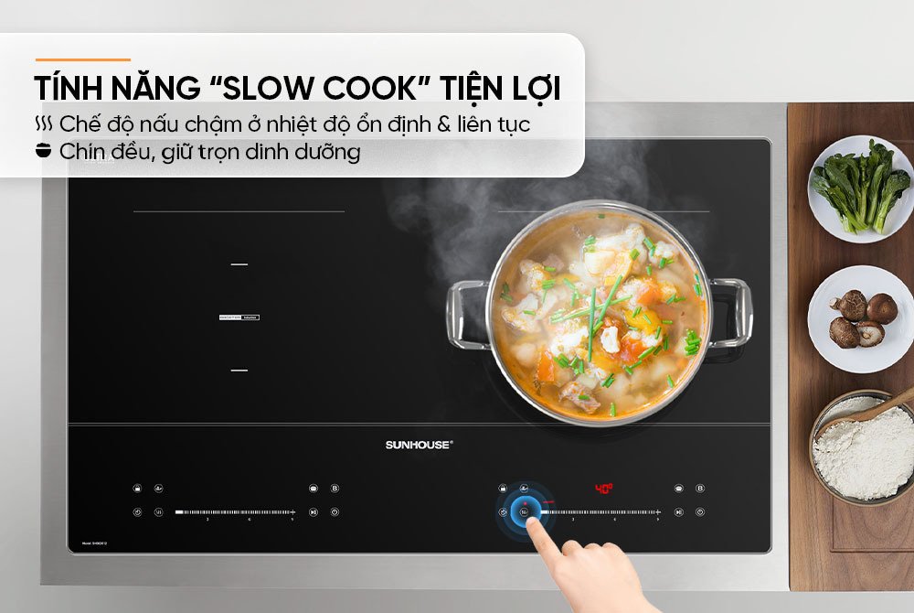 bếp đôi điện từ sunhouse shb82012